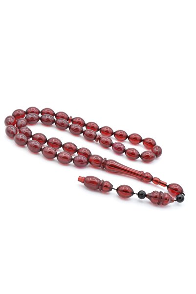 Murty99 Mărgele de rugăciune din chihlimbar roșu cu sistem de mestecat Chubby...