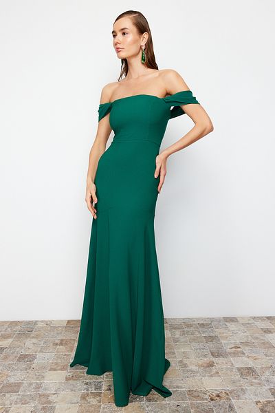 Trendyol Collection Σμαραγδένιο Πράσινο Κομψό Βραδινό Φόρεμα & Φόρεμα Αποφοίτησης TPRSS24AE00060
