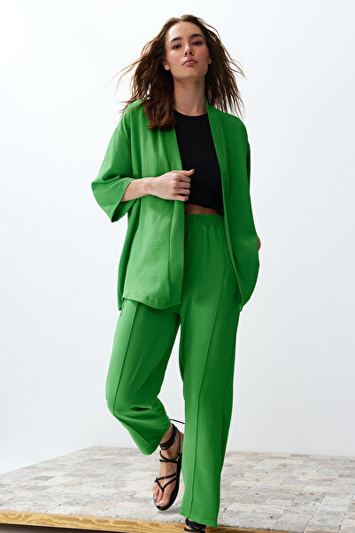 Trendyol Collection Σετ πράσινο κιμονό και παντελόνι - TWOSS24AU00037