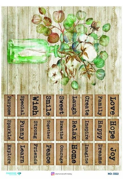 Atölye 7-77 Diamond Craft N: 3322 - تصميم ديامانت مزخرف مقاس 30*42 سم