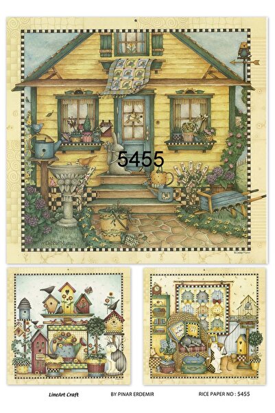 LİNEART 5455 منزل ريفي - مقعد بنمط نحاسي وديكور قفص الطيور 30x42