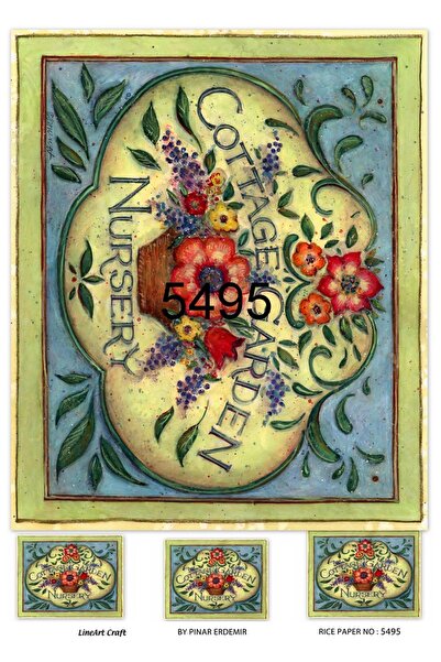 LİNEART 5495 حديقة الكوخ - زخرفة لافتة منقوشة بالنحاس 30x42