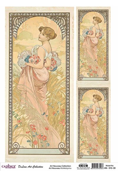 Cadence مجموعة ديكوباج من النحاس 10 Art Nouveau - 30x42