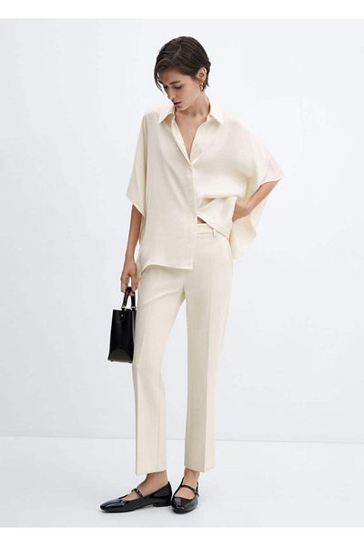 MANGO Woman Short Sleeve Blouse - Relaxed Fit