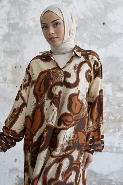 InStyle Сукня з візерунчастим коміром Сорочка з віскози з кавовим візерунком