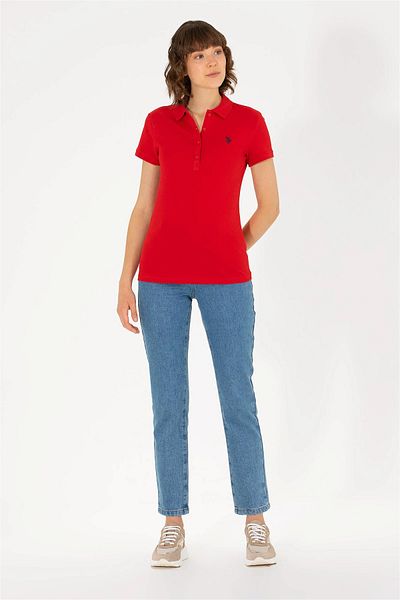 U.S. Polo Assn. Tricou de bază cu gât polo pentru femei G082GL011.0001567331