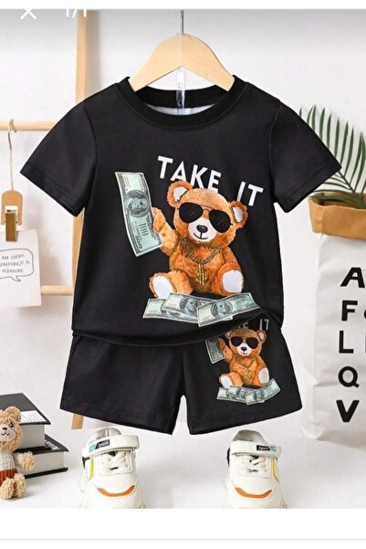 ENSE Καλοκαιρινό εμπριμέ σορτς-T-Shorts Παιδικά Σετ (( Αγορά ένα μέγεθος μεγα...