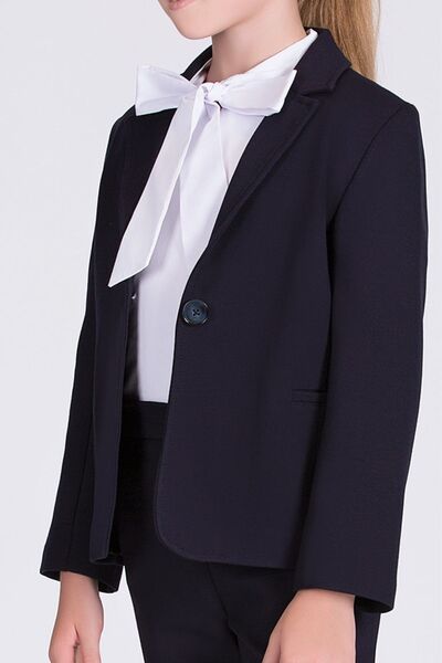 GOOSE Kız Çocuk Cep Detaylı Klasik Lacivert Ceket