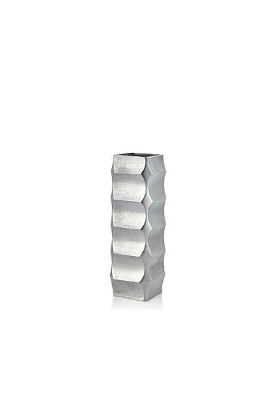 LAMEDORE 12X38 cm Square Silver Metal Vase