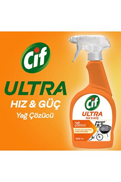 Cif Ultra Hız & Güç Yağ Çözücü Sprey Leke Ve Kir Çıkarıcı 1000 ml