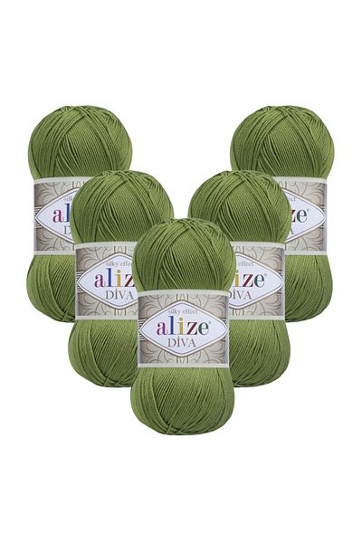 Alize Νήματα πλεξίματος χειρός Diva 5 Pack 210 Oil Green