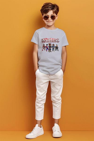 ADABEBEK Tricou pentru băieți cu tematică joc Roblox imprimat