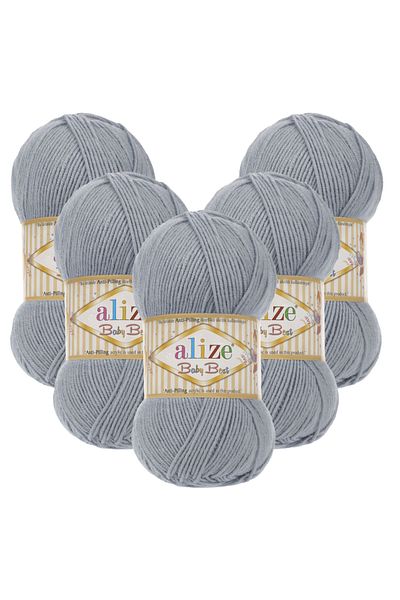 Alize Baby Best 5 τεμαχίων 119 Ασημί γκρι πλεκτό νήμα
