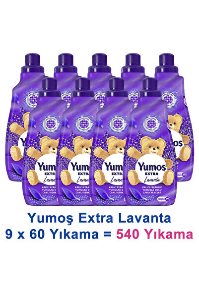 Yumoş Extra Konsantre Çamaşır Yumuşatıcısı Lavanta 1440 ml 60 Yıkama x 9 Adet