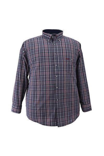 marufshop Βαμβακερό μακρυμάνικο πουκάμισο μεγάλου μεγέθους για άνδρες με βάρος 135-145 κιλά