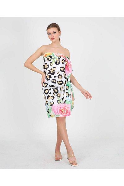 Tight Lady High Quality Digital Print Mixed Pattern Beach Pareo Non-Showing Glossy Fabric - 95cm*145cm