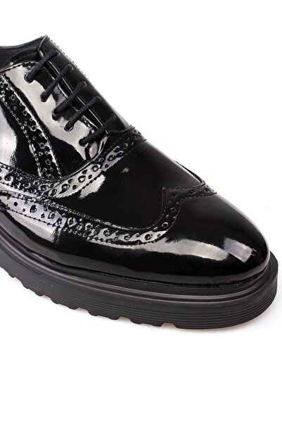 depderi Ψηλή σόλα, λουστρίνι μαύρο, σόλα Eva, ελαφριά, ανδρικά παπούτσια