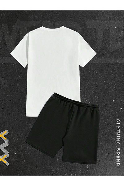 WEARTEX New Season 2-Piece Love And Hate Printed Shorts T-shirt Set