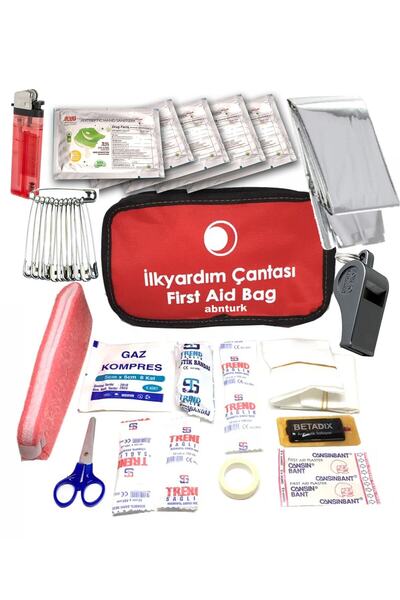woodhub 51 Parça Ilkyardım Çantası Muayeneye Uygun Ev Araç Ecza Çantası Deprem Çantası Için Hazırtam Set