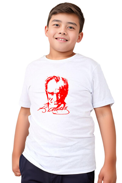 Çiggo Kids Παιδικό μπλουζάκι με στάμπα Atatürk και Τουρκική σημαία για κορίτσια και αγόρια (unisex)