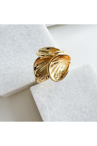 CHARMLUCKY Flower Leaf Ring