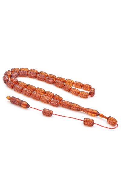 Murty99 Măciucă din chihlimbar galben, cu tăietură capsule și lucrată manual.