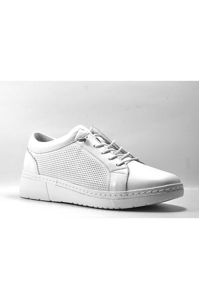 Beety 5277-1 Pantofi de damă ortopedici elastici din piele naturală gri și alb