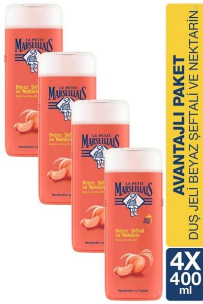 Le Petit Marseillais جل الاستحمام المرطب بالخوخ الأبيض والنتارين 400 مل X4-MFREYON00429
