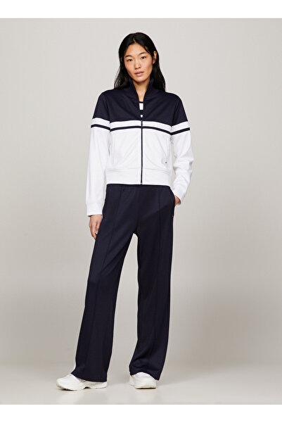 Tommy Hilfiger Lastikli Bel Normal Lacivert Kadın Pantolon BLOCKED STRIPE RW PANT