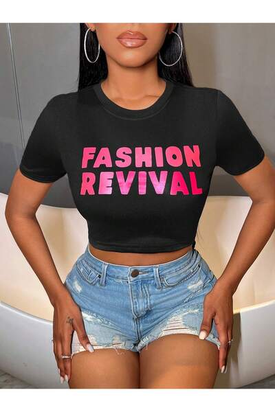 Jose Clothing Μαύρη μπλούζα με τύπωμα - Γυναικεία, οργανικό βαμβάκι, κοντό μα...