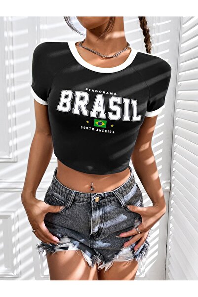 Jose Clothing Μαύρη μπλούζα με τύπωμα - Γυναικεία, οργανικό βαμβάκι, κοντό μα...