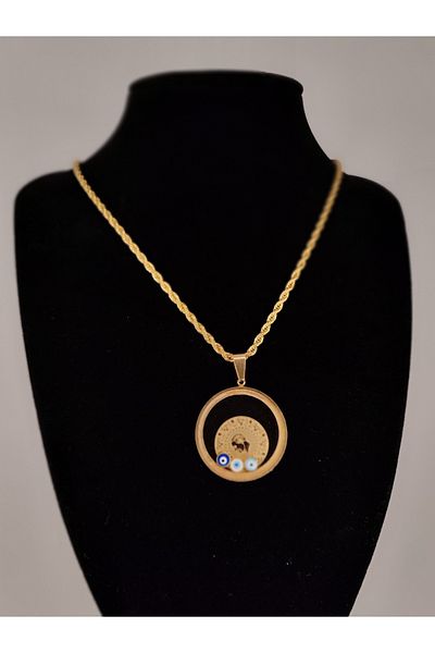 Romea Openable, Quartered Steel Non-Tarnish Necklace Gold Color
