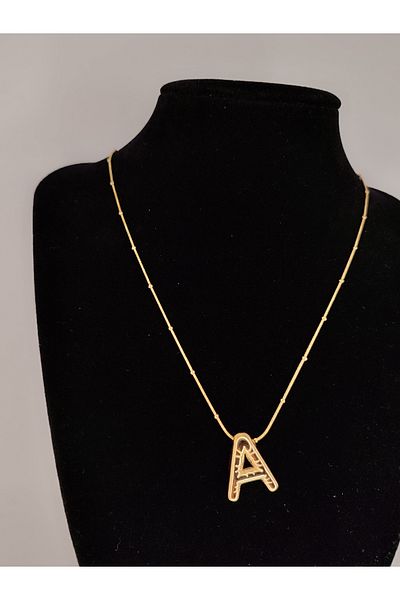 Romea Dorica Chain Balloon Letter A Anti-Tarnish Steel Necklace Gold Color