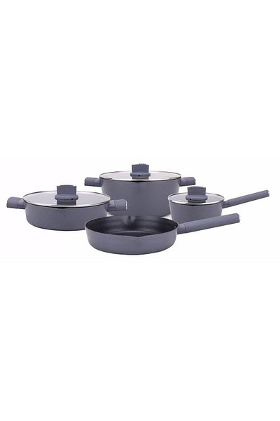 Porland Puglia Gray Pot Set 7 Pieces 04fst002498