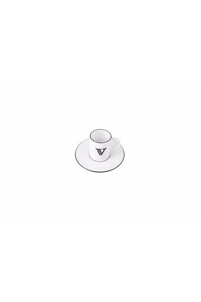 Porland Letter (V) Coffee Cup with Plate 85 Cc 04a P021914