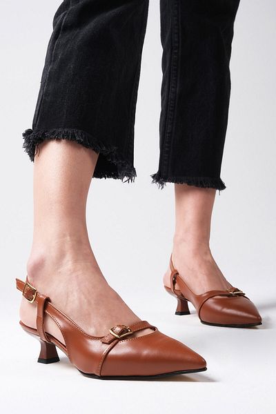 Mio Gusto Kristin Tan Color Low Heeled Women's Shoes