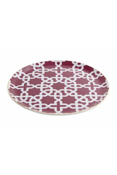 Porland Morocco Pattern5 Fuchsia Flat Plate 24 Cm 04a P021467