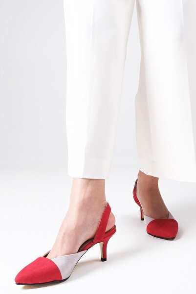 Mio Gusto Rubinvörös és kő színű velúr női alacsony sarkú cipő