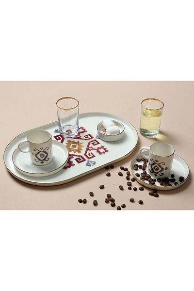 Porland Arabesque Desen5 Coffee Treat Set 8 Pieces 04alm006576
