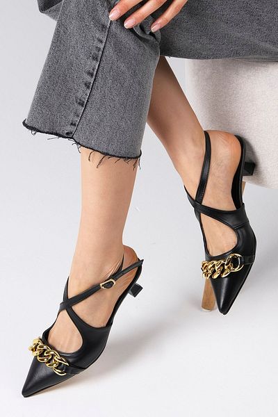 Mio Gusto Jenifer Black Color Low Heeled Women's Shoes