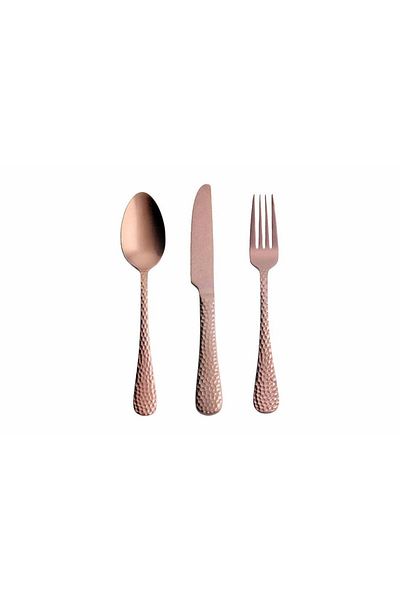 Porland Robus Matte Copper Fork Spoon Knife Set 84 Pieces 04fst002298