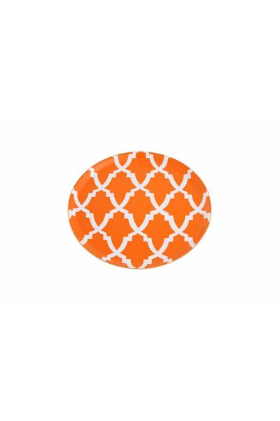 Porland Morocco Patterned Orange Flat Plate - 20 Cm 04a P 018857