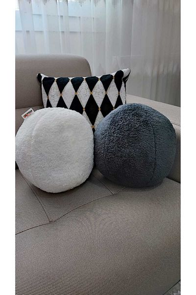 oneplise Pernă de 2 inchi / Pernă mare Antracit / Pernă mare Ecru (42 cm / 42 cm)
