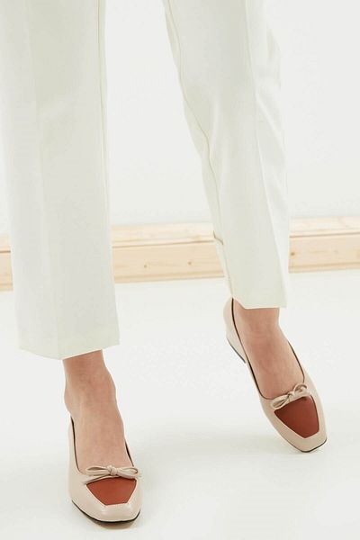 Mio Gusto Stella Nude Color Low Heeled Shoes