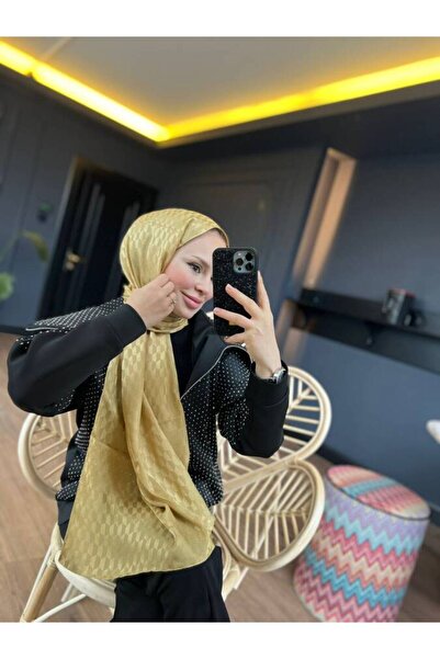 VALORSCARF Μεταξένιο σάλι ζακάρ με χρυσό σχέδιο Qoza