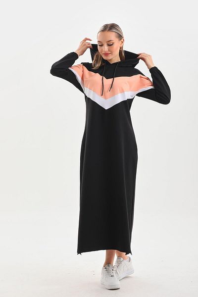 WestBound Puppy Mouth V Pattern Color Block Hijab Casual μακρύ αθλητικό φόρεμα