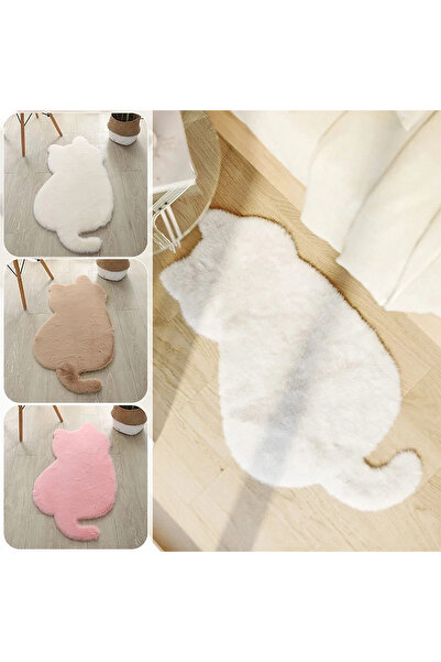 ALgorand Home Sevimli kedi şekilli halı kabarık peluş süper yumuşak kız odası salon kanepe kaymaz halı