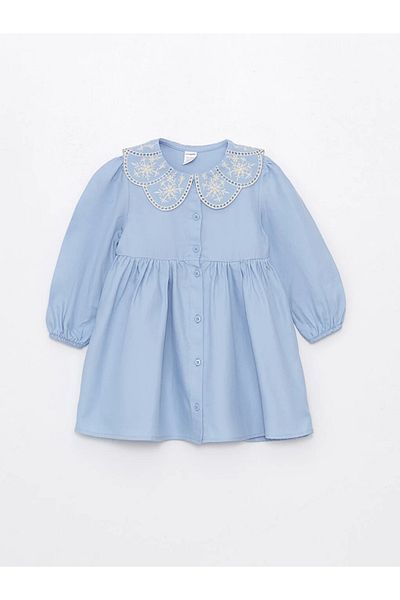 LC Waikiki LCW Baby - Rochie cu mânecă lungă cu guler pentru bebeluși Mrglobal pentru fetiță
