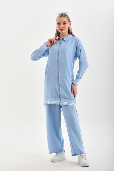 WestBound Γυναικείο Casual Hijab Σετ Πουκάμισο Παντελόνι BABY BLUE