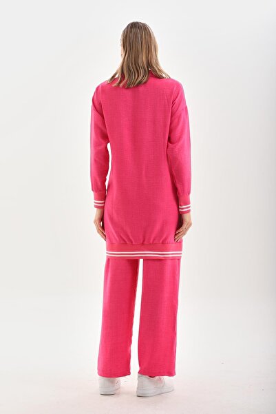 WestBound Γυναικείο Καθημερινό Χιτζάμπ Σετ Πουκάμισο Παντελόνι Φούξια